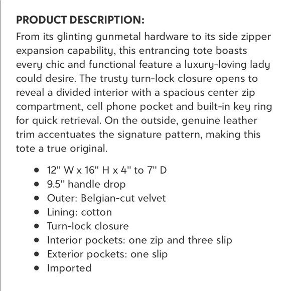 Petunia Troubadour Velvet Tote - Picture 8 of 8